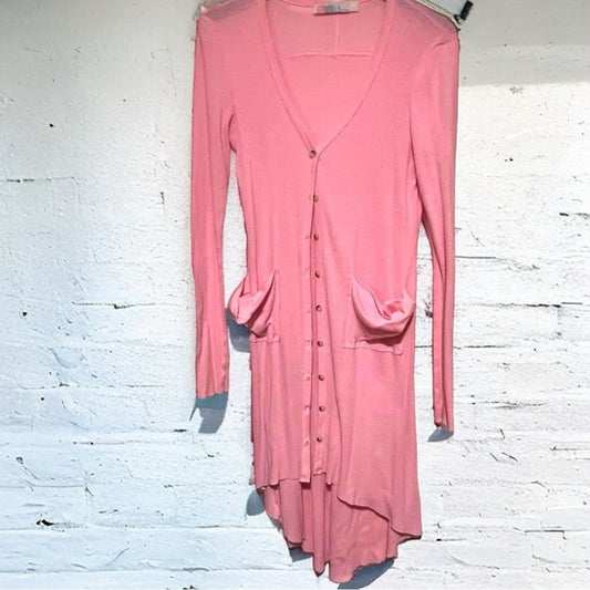 Like new free people pink maxi cardigan