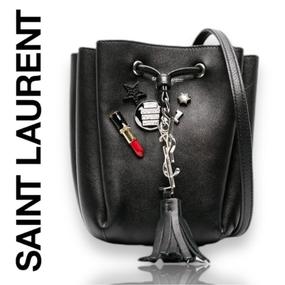 Authentic Saint Laurent Rare Mon Coeur A Fait Crac bucket bag