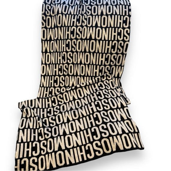 RARE!! Ultra lux Moschino print blanket scarf with gold sparkle