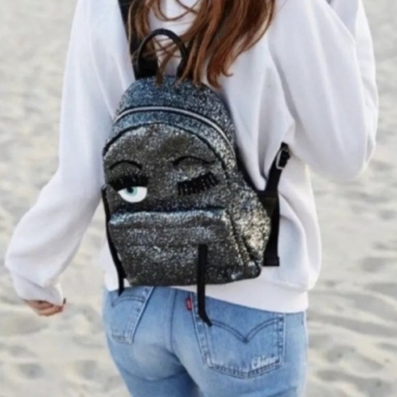 NEW Chiara Ferragni Glitter Wink Backpack