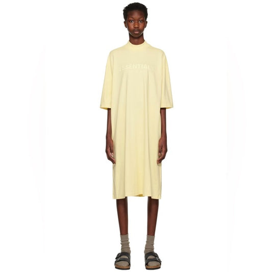 New authentic FEAR OF GOD ESSENTIALSYellow Short Sleeve Minidress