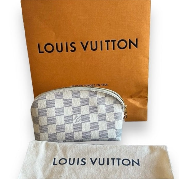 Louis Vuitton Cosmetic Pouch Damier Azur Pochette