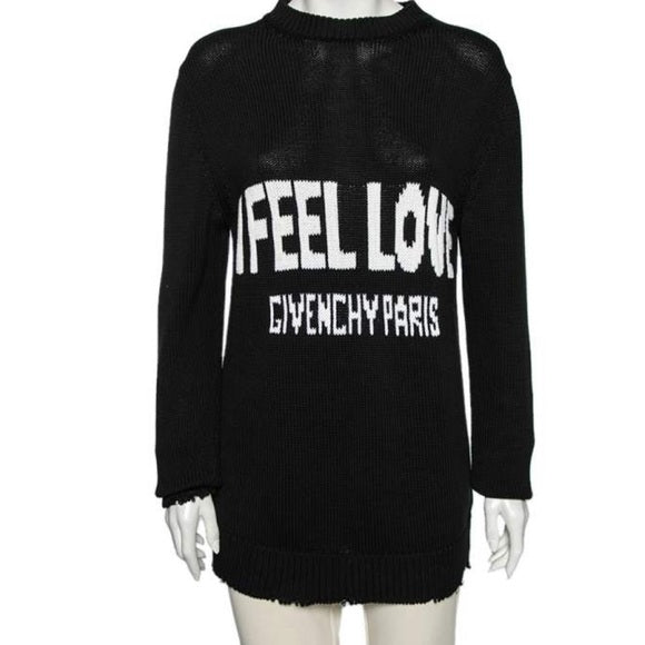 Authentic Givenchy Black I Feel Love Knit Sweater