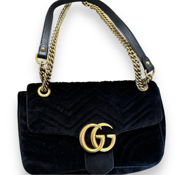 Authicated GUCCIMedium Marmont Matelasse Shoulder Bag