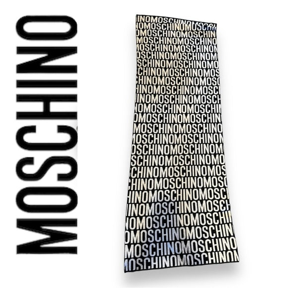 RARE!! Ultra lux Moschino print blanket scarf with gold sparkle