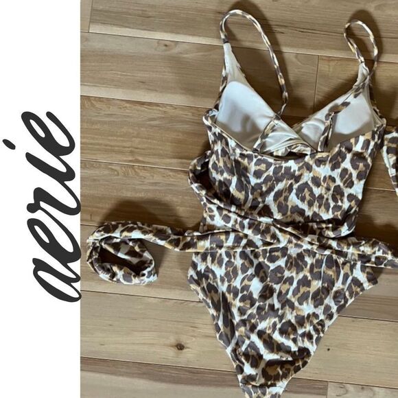 NEW aerie animal print wrap one piece bathing suit