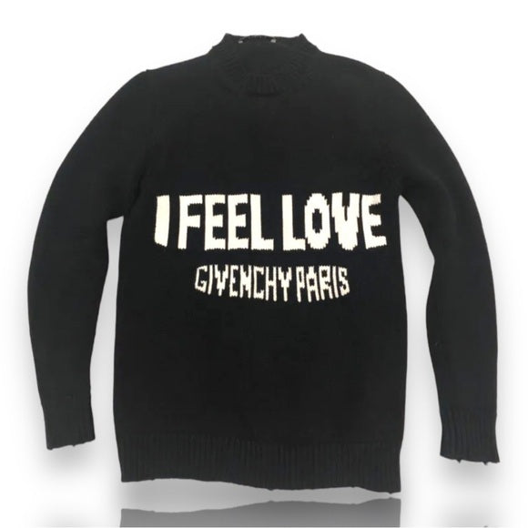 Authentic Givenchy Black I Feel Love Knit Sweater