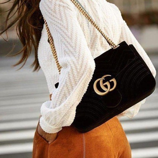 Authicated GUCCIMedium Marmont Matelasse Shoulder Bag