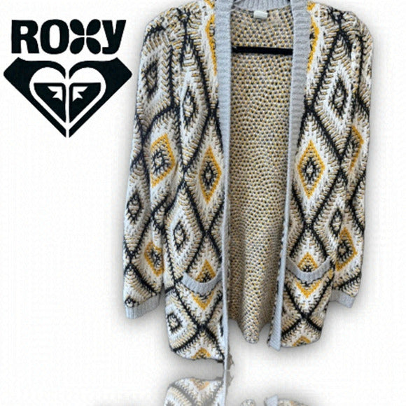 Roxy Aztec boho cardigan sweater