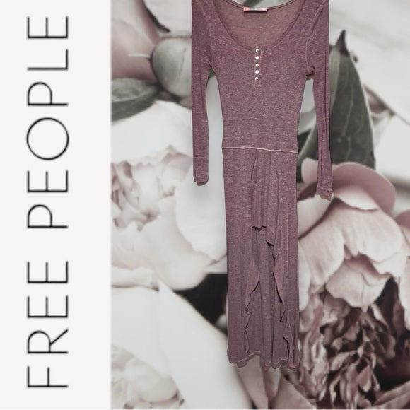 Free people hi low boho ribbed dress