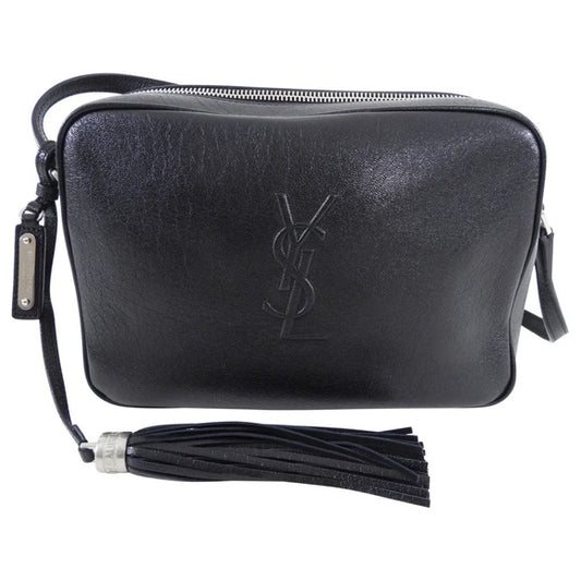 Authentic Saint Laurent Black Lambskin Lou Camera Crossbody Bag