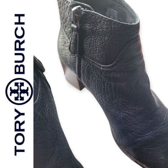 LIKE new Tory Burch crinkled leather booties