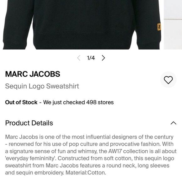 NEW authentic Marc jacobs sequin logo sweatshirt