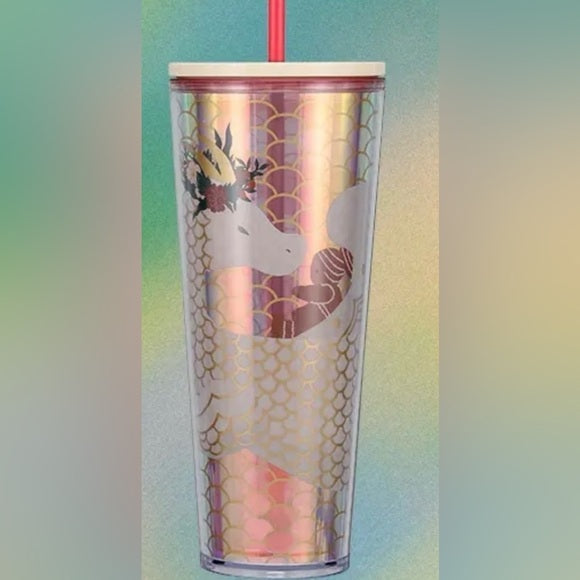 NWT STARBUCKS Lunar New Year 2024 Year of Dragon 24 oz Iridescent Tumbler