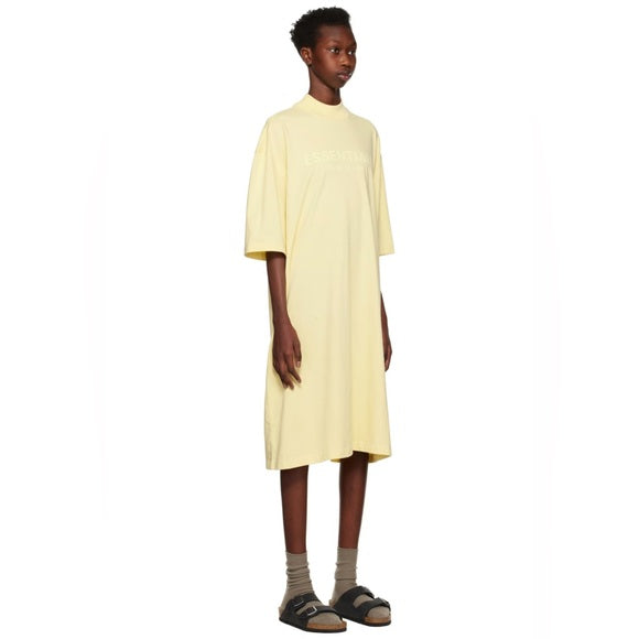 New authentic FEAR OF GOD ESSENTIALSYellow Short Sleeve Minidress