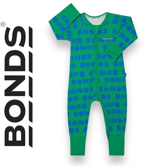 New bonds zip wondersuit - bonds block green