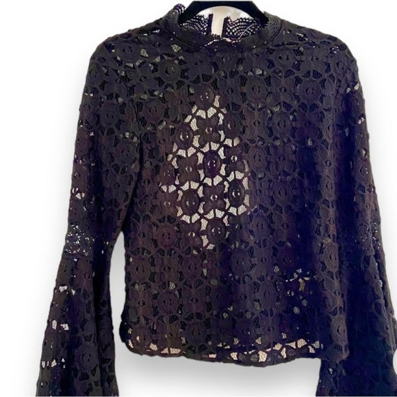 New free people crochet flare sleeved top