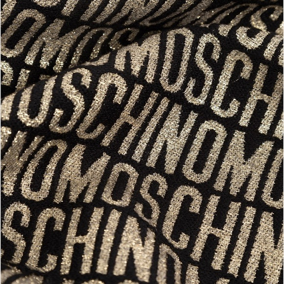 RARE!! Ultra lux Moschino print blanket scarf with gold sparkle