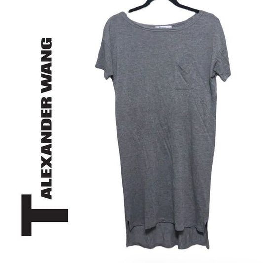 T Alexander Wang Womens Gray T-Shirt Pocket Dress