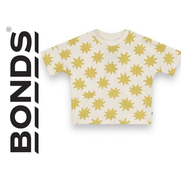 New 	Bonds Kids Drop Shoulder Tee - Beaming Star Yellow - size: 7