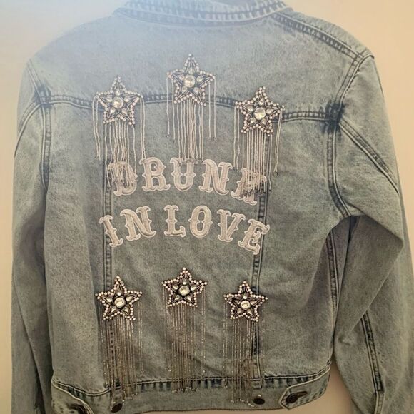 𝅺New Rue Denim "Drunk in Love" Jacket rue de Seine *hard piece to get