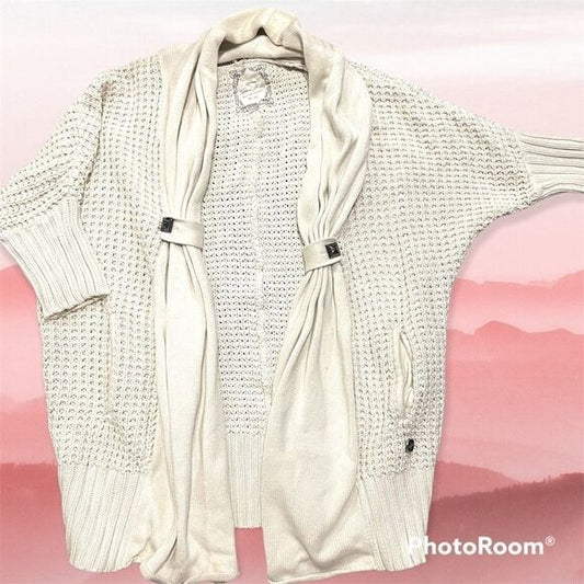 GUESS boho braided knit cardigan with studs