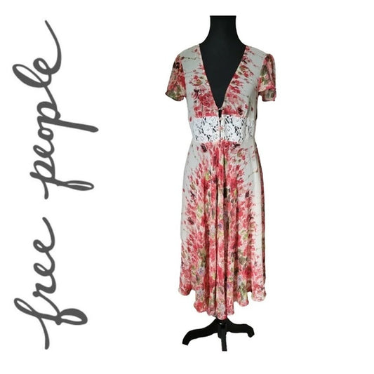 Free people Long Floral Sheer Dress Cover Up Womens