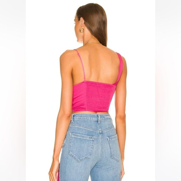 New Free People  Mila Top in Festival Fuschia