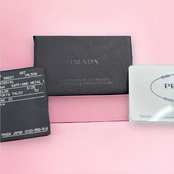 Authentic Prada  Saffiano Trend Leather Zip Wallet