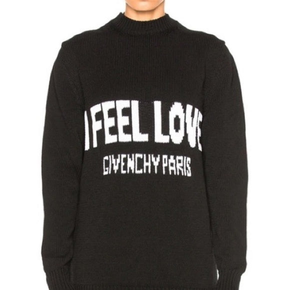 Authentic Givenchy Black I Feel Love Knit Sweater