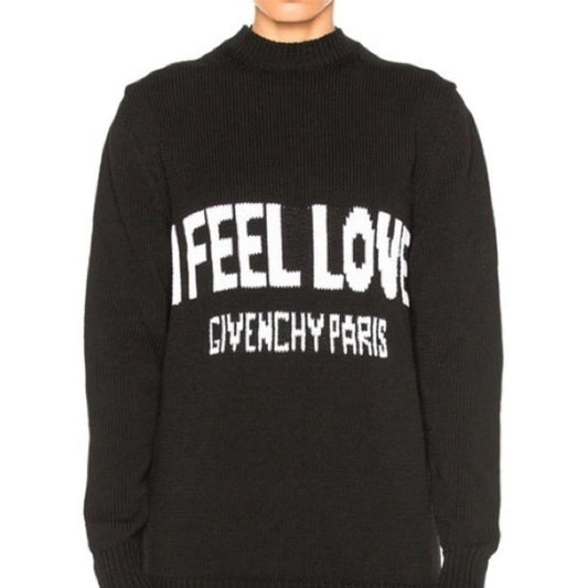 Authentic Givenchy Black I Feel Love Knit Sweater