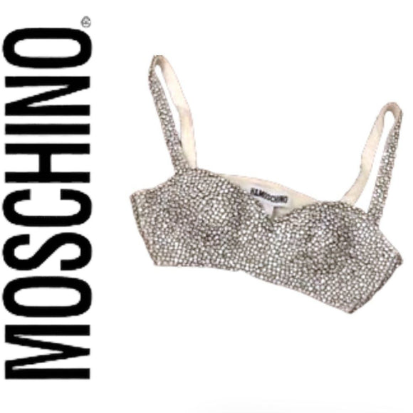 RARE!Collectors piece h&m x moschinoSparkly stone-covered bustier