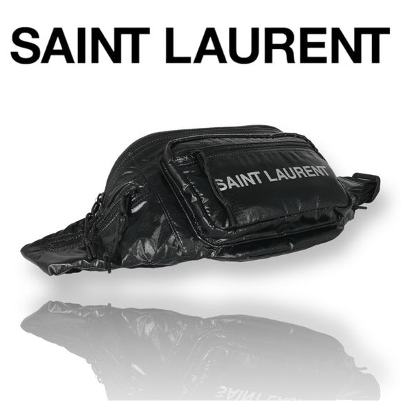 Authentic Saint Laurent Black Nylon Logo Nuxx Crossbody