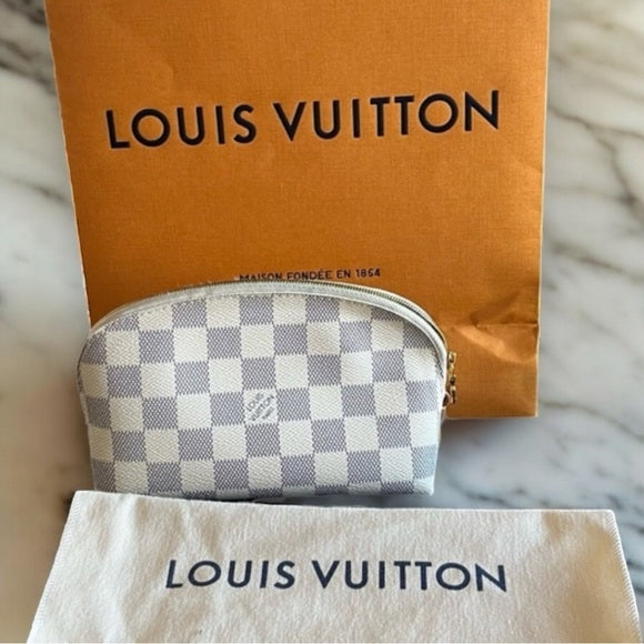 Louis Vuitton Cosmetic Pouch Damier Azur Pochette